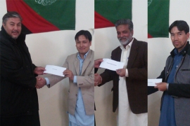 ایم ڈبلیوایم کے رکن بلوچستان اسمبلی آغارضا کے فنڈسے سماجی اداروں میں پینتیس لاکھ روپے کی امدادی رقوم تقسیم