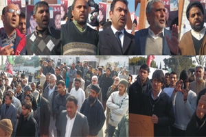 گستاخانہ خاکوں کی اشاعت کے خلاف میر پور کشمیر میں ملی تنظیموں کی جانب سے مشترکہ احتجاجی ریلی