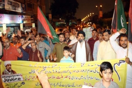 کراچی، ایم ڈبلیوایم کے تحت شاہد شیرازی کی ٹارگٹ کلنگ کیخلاف نمائش چورنگی پر احتجاج و علامتی دھرنا