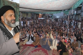 یاد گار شہداء سکردوپرعلامہ راجہ ناصرعباس کی حمایت میں دوہفتے سے جاری دھرنے میں روز بروز اضافہ
