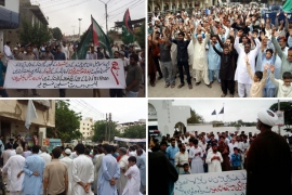 کراچی، ڈی آئی خان میں شاہد شیرازی ایڈووکیٹ کے قتل کے خلاف ایم ڈبلیو ایم کا شہر بھر کی جامع مساجد کے باہر احتجاج