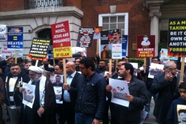 لندن، علامہ ناصر عباس جعفری کی حمایت میں نواز شریف کے گھر کے باہر پاکستانیوں کا احتجاج