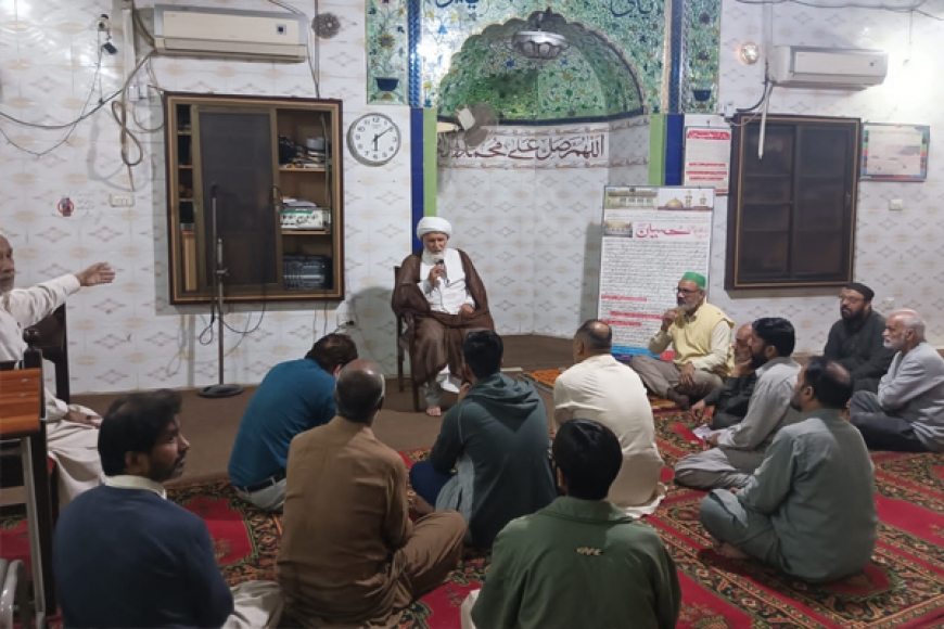 ایم ڈبلیوایم رہنما علامہ ظہیرالحسن کربلائی کا ٹکسالی گیٹ شیعہ لال مسجدمیں مومنین سے خطاب، آزادی فلسطین مارچ میں شرکت ک دعوت