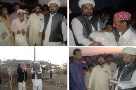 ایم ڈبلیوایم قائدین کا ضلع جعفر آباد بلوچستان کے قصبہ بشام خان لہر کا دورہ،سیلاب متاثرین میں گرم کپڑےاور راشن تقسیم
