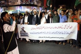 شیعہ نسل کشی کے خلاف جاری علامہ راجہ ناصرعباس کی بھوک ہڑتال کی حمایت میں نمائش چورنگی پر پرزوراحتجاج