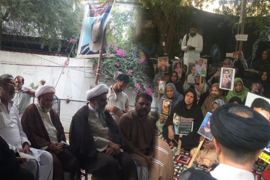 علامہ راجہ ناصر عباس جعفری کی کراچی میں جاری شیعہ مسنگ پرسنز کے دھرنے میں شرکت اہل خانہ سے ملاقات