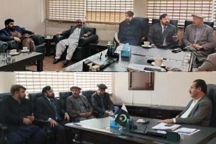 چیف الیکشن کمشنر گلگت بلتستان راجہ شہباز خان کی چیئرمین سیٹینڈنگ کمیٹی جی بی کونسل سے ملاقات، ایم ڈبلیوایم رہنما وممبر جی بی کونسل شیخ نوری کی بھی شرکت