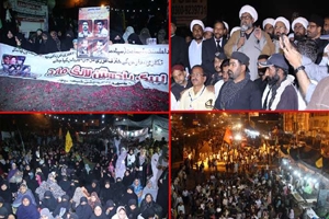لبیک یاحسینؑ لانگ مارچ 582 کلومیٹر کی مسافت کے بعد کراچی پہنچ گیا، نمائش چورنگی پر احتجاجی دھرنا جاری